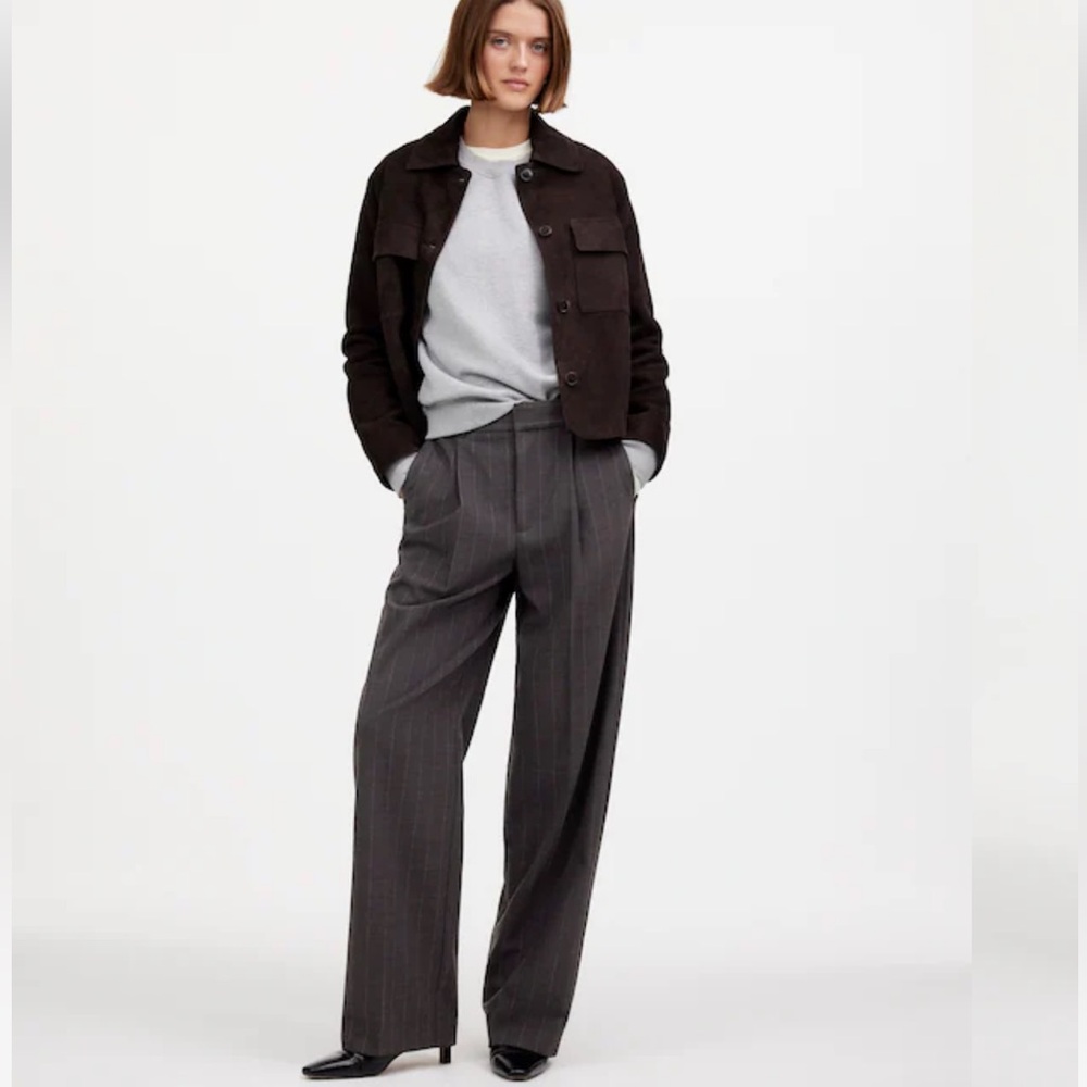 Slouchy Straight Pants in Stripe